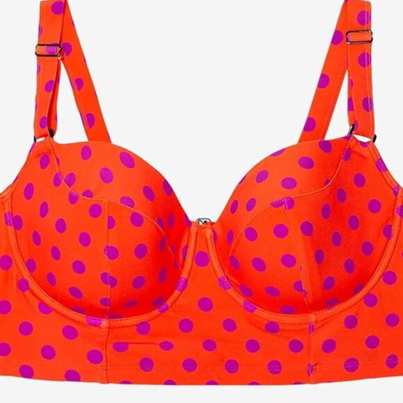 **Smart & Sexy** Women's Plus-Size Long Lined Underwire Swim Bikini Top. 34D - Picture 4 of 6